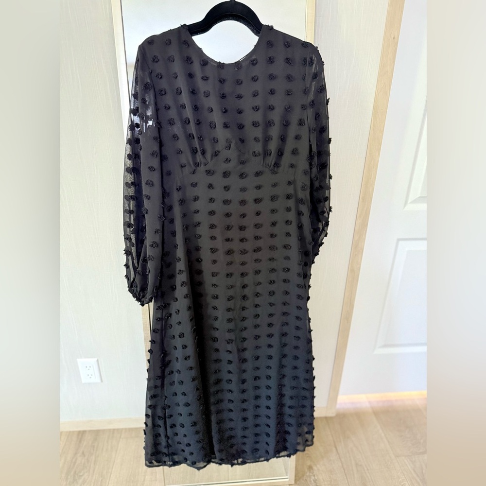 Black Long Sleeve Bishop Dress for Wedding Guest